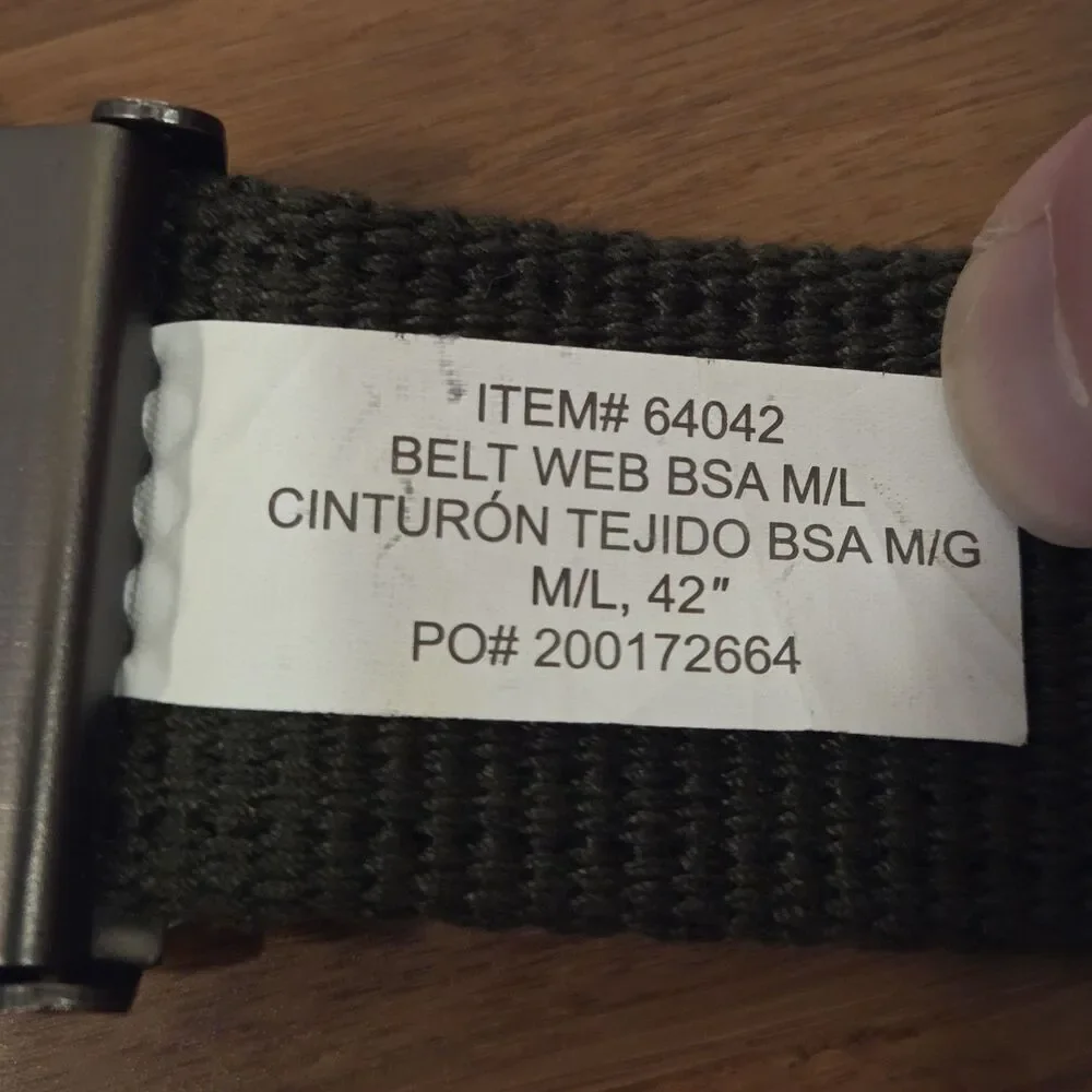 BSA Adjustable Green Web Belt and Buckle M/L 42